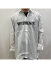 Front Logo Cotton Long Sleeve Shirt White - VETEMENTS - BALAAN.