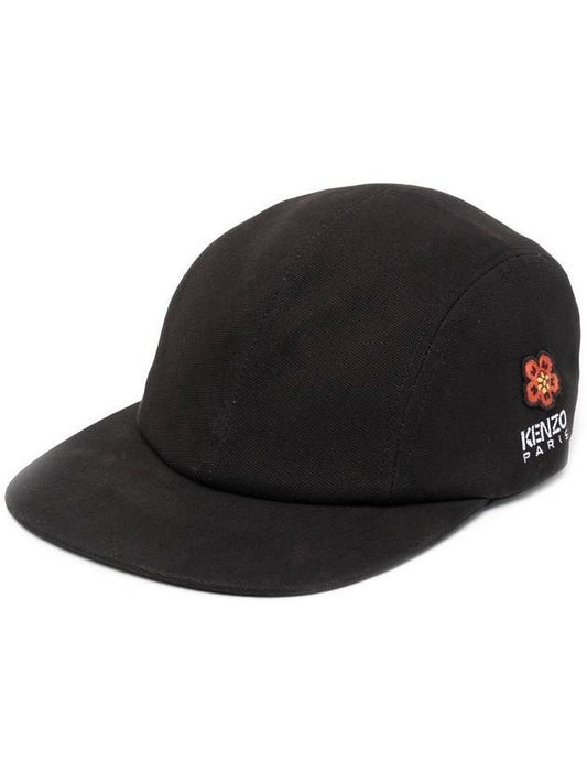 Boke Flower Embroidered Logo Baseball Hat Black - KENZO - BALAAN.