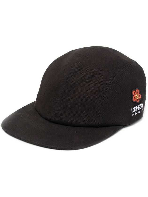 Boke Flower Embroidered Logo Baseball Hat Black - KENZO - BALAAN 1