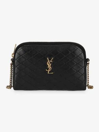 Gaby Quilted Lambskin Chain Cross Bag Black - SAINT LAURENT - BALAAN 2