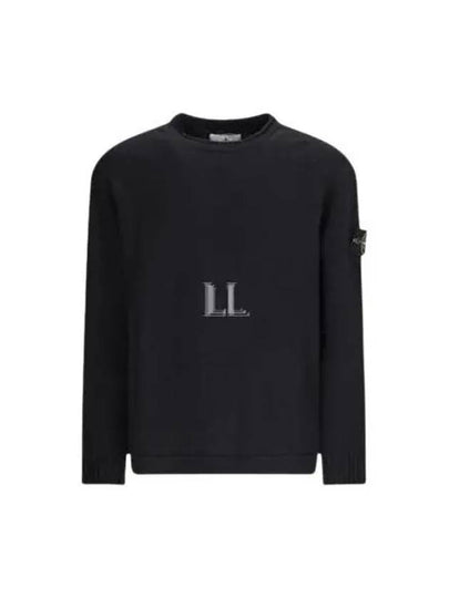 Compass Badge Wool Knit Top Black - STONE ISLAND - BALAAN 2