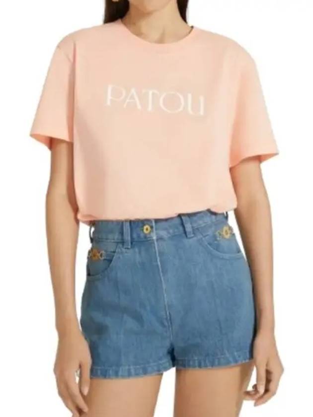 Logo Cotton Short Sleeve T-Shirt Orange - PATOU - BALAAN 3