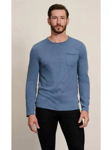 Long sleeve crew neck K5639X4B 437 melange blue - JOHN VARVATOS - BALAAN 1