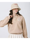 Rookie open collar neck long sleeve sweatshirt BEIGE - MONBIRDIE GOLF - BALAAN 5