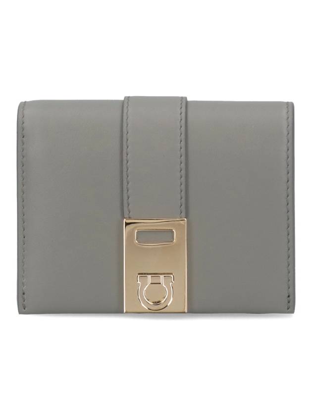 Women's Hug Half  Wallet Ash Grey - SALVATORE FERRAGAMO - BALAAN 2