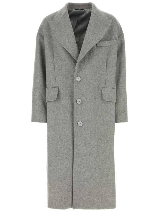 Wool Single Coat Gray - DOLCE&GABBANA - BALAAN 2