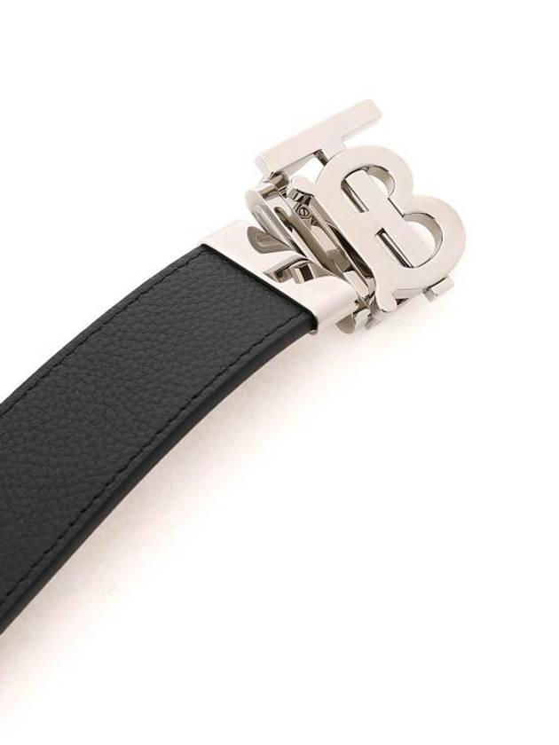 Reversible Monogram Leather Belt Black - BURBERRY - BALAAN 4