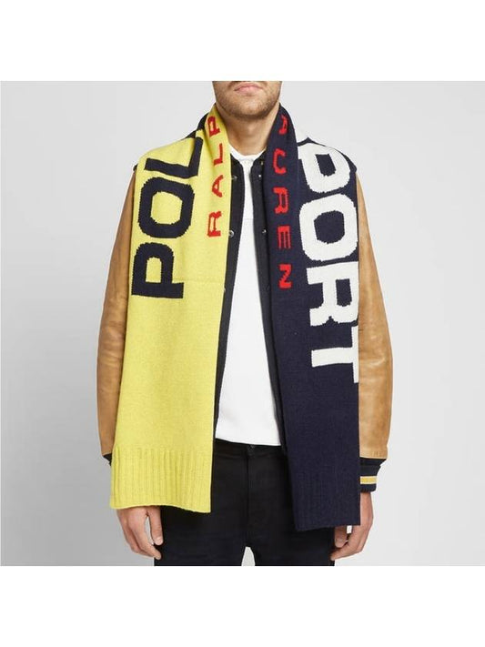 Men's Polo Sports Knit Muffler Yellow Navy - RALPH LAUREN - BALAAN 2