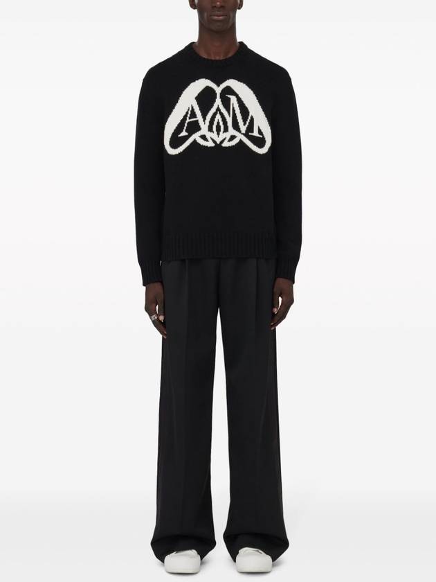 ALEXANDER MCQUEEN LOGO INTARSIA COTTON SWEATSHIRT - ALEXANDER MCQUEEN - BALAAN 2