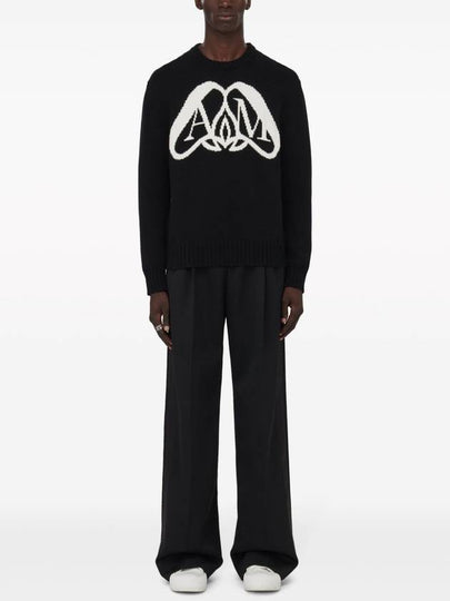 ALEXANDER MCQUEEN LOGO INTARSIA COTTON SWEATSHIRT - ALEXANDER MCQUEEN - BALAAN 2