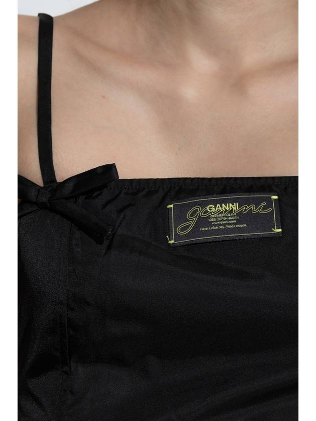 Ganni Short Strap Top, Women's, Black - GANNI - BALAAN 5