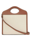 Mini Two-Tone Canvas And Leather Pocket Bag Natural Malt Brown - BURBERRY - BALAAN 4