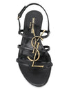 Cassandra Flat Sandals Black - SAINT LAURENT - BALAAN 5