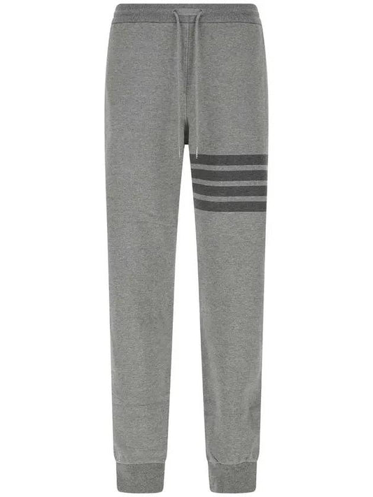 Men's Diagonal Loop Back Track Pants Medium Grey - THOM BROWNE - BALAAN.