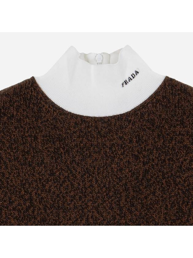 wool knit top brown - PRADA - BALAAN 3