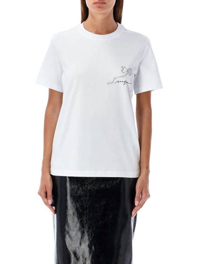 Crystal Ribbon Short Sleeve T Shirt White - MSGM - BALAAN 2