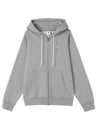 NRG Solo Swoosh Zip Up Hoodie Dark Grey Heather - NIKE - BALAAN 2