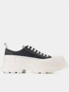 Tread Slick Lace-Up Low Top Sneakers Black - ALEXANDER MCQUEEN - BALAAN 2