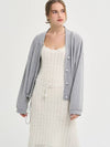 Charlotte Pearl Button Cozy Cardigan Gray - SORRY TOO MUCH LOVE - BALAAN 4