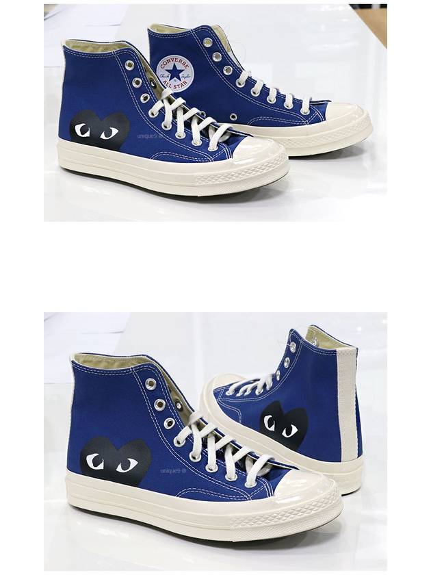 Men's Comme des Garçons Converse Chuck Taylor Signature Heart Logo High Top Blue - COMME DES GARCONS PLAY - BALAAN 3