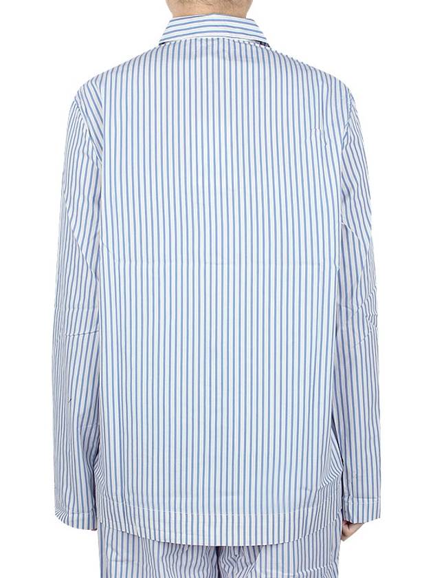 Poplin Long Sleeve Shirt Placid Blue Stripes - TEKLA - 9