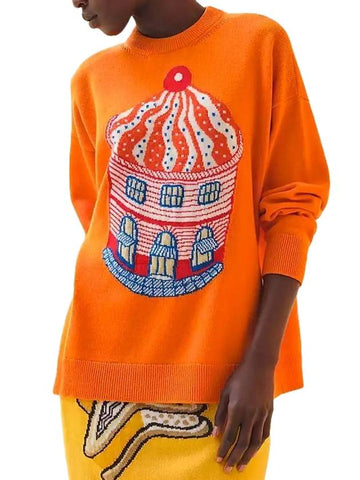 Funny Ice Cream Knit Top Orange - HERMES - BALAAN 1