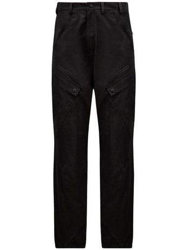 Logo Patch Casual Straight Pants Black - MONCLER - BALAAN 1