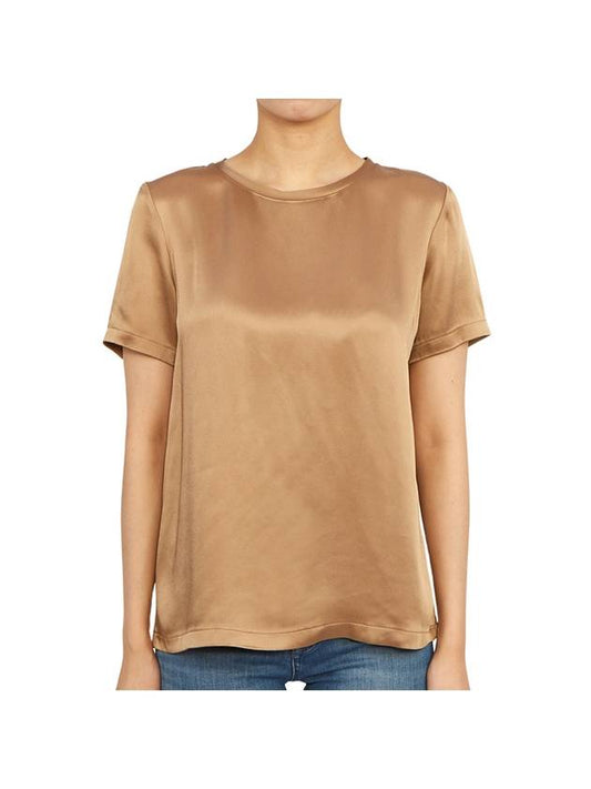 Rebecca Acetate Short Sleeve T-Shirt Brown - MAX MARA - BALAAN 1