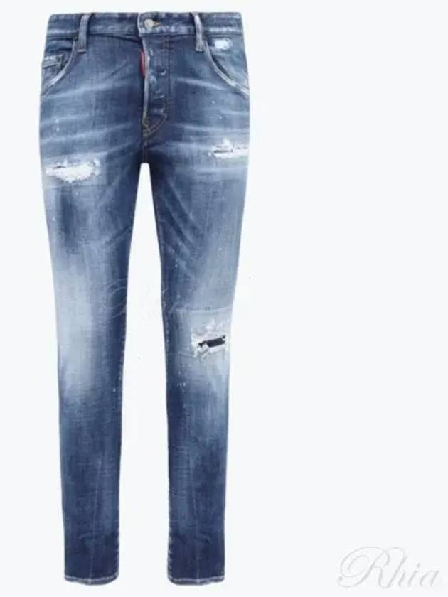 Distressed Straight Jeans Blue - DSQUARED2 - BALAAN 2