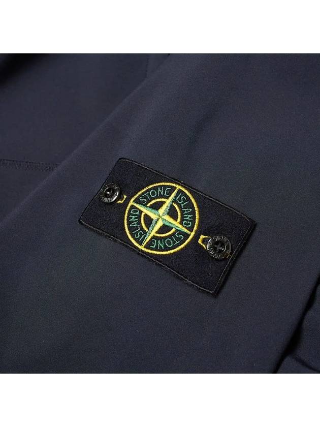 Wappen Patch Soft Shell R Fleece Hooded Jacket Navy - STONE ISLAND - BALAAN 5