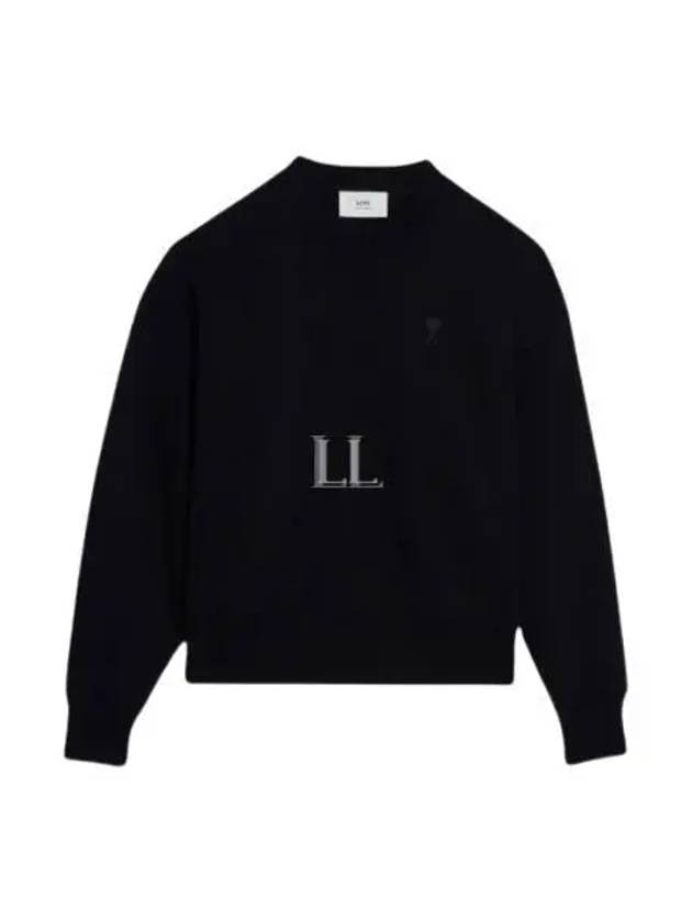 Heart Logo Tone On Tone Sweatshirt Black - AMI - BALAAN 2