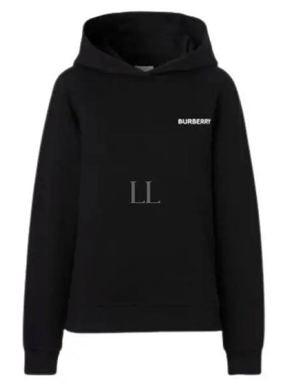 Horseferry Logo Print Cotton Hoodie Black - BURBERRY - BALAAN 2