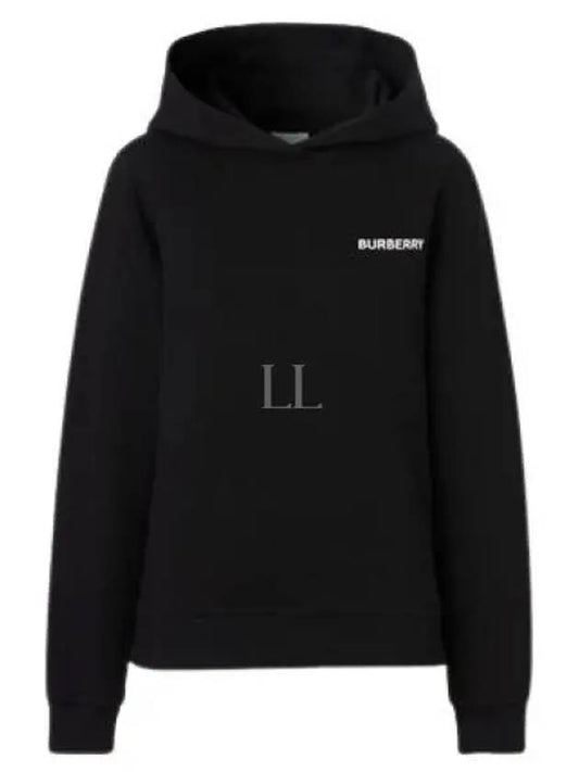 Horseferry Logo Print Cotton Hoodie Black - BURBERRY - BALAAN 2