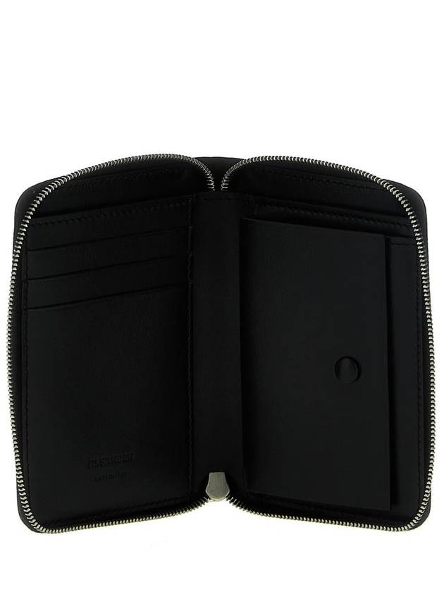 Logo Zip Around Half Wallet Black - JIL SANDER - BALAAN 4