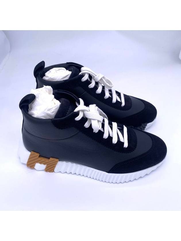 Bouncing Hip Hop Suede High Top Sneakers Noir - HERMES - BALAAN 5