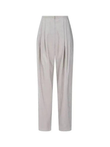 Women s Pleated Silk Blend Pants Beige 271580 - EMPORIO ARMANI - BALAAN 1