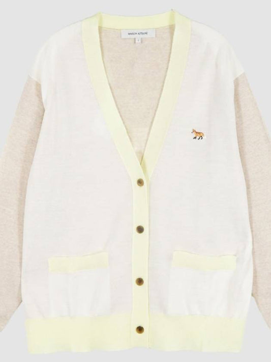 Baby Fox Patch Color Block Cardigan Ecru - MAISON KITSUNE - BALAAN 2