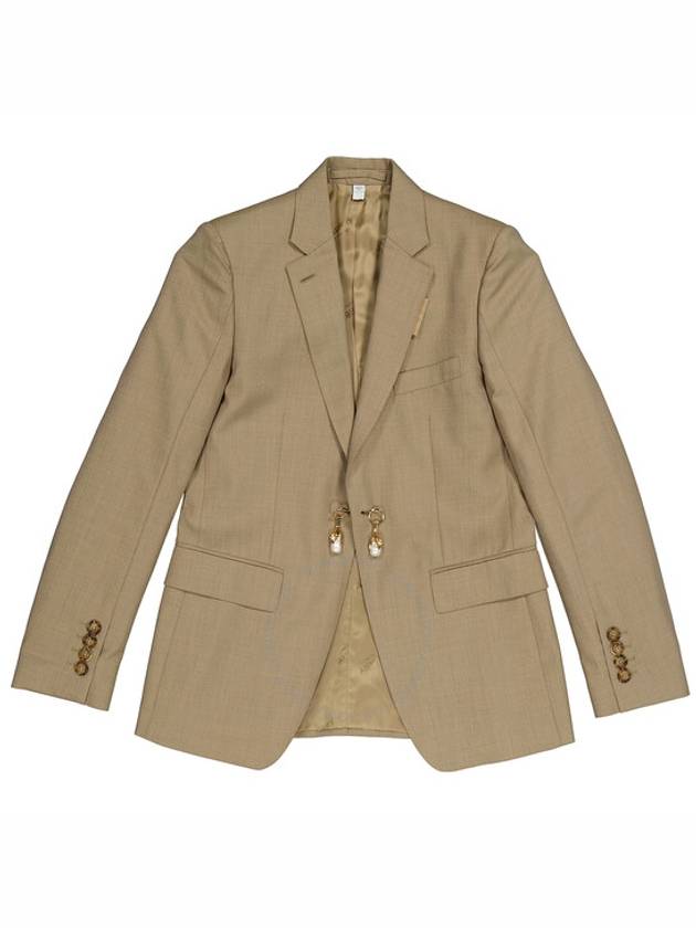 Women's Single Breasted Blazer Jacket Pecan Melange - BURBERRY - BALAAN 1