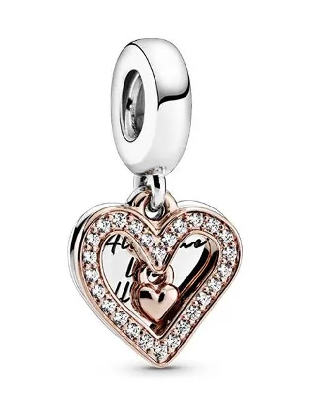 Sparkling Freehand Heart Dangle Bracelet Charm Silver - PANDORA - BALAAN 3