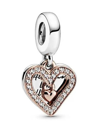 Sparkling Freehand Heart Dangle Bracelet Charm Silver - PANDORA - BALAAN 2