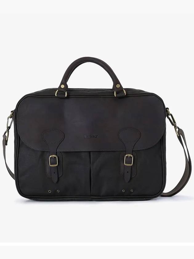 Men's Waxed Leather Brief Case Olive - BARBOUR - BALAAN 3