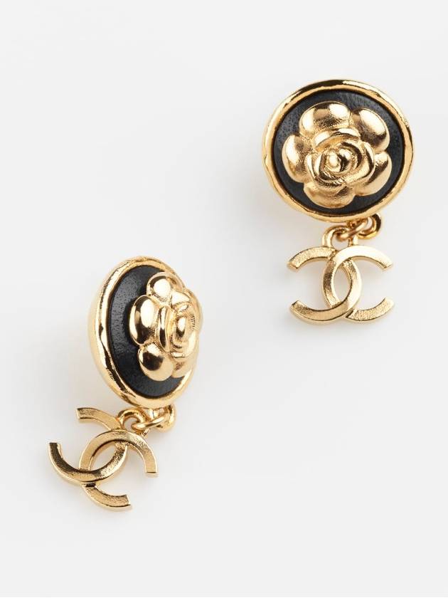 CC Logo Camellia Mental Earrings Gold - CHANEL - BALAAN 5