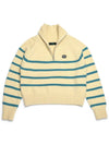 Doyou Know MC Women s Striped Wool Blend Half Zip Up Light Yellow Sweater DO6242KT40 1 - DOYOUKNOWMC GOLF WEAR - BALAAN 2