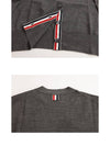 Sustainable Fine Merino Wool 4-Bar Relaxed Fit V-Neck Cardigan Medium Grey - THOM BROWNE - BALAAN 6