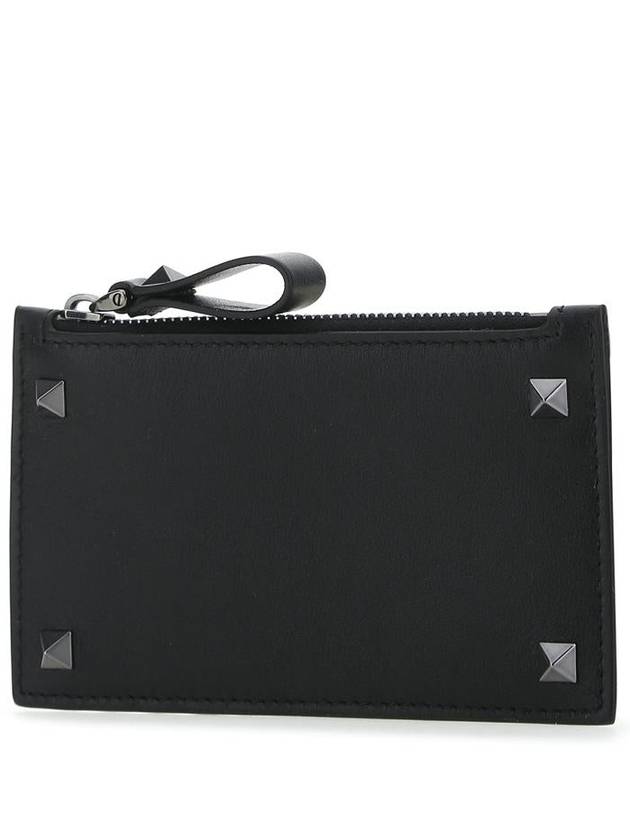 Rockstud Card Wallet Black - VALENTINO - BALAAN 3