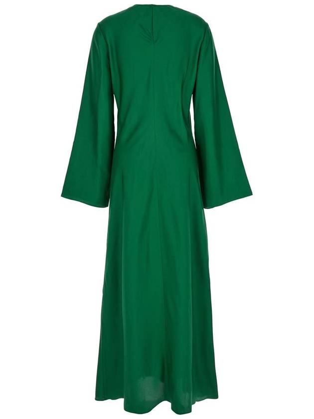 Green Long Crewneck Dress In Silk Woman - ROHE - BALAAN 2