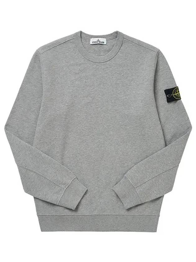 Brushed Cotton Fleece Garment Dyed Crewneck Sweatshirt Melange Grey - STONE ISLAND - BALAAN 3