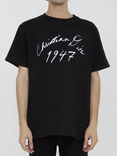 Handwritten Short Sleeve T-Shirt Black - DIOR - BALAAN 1