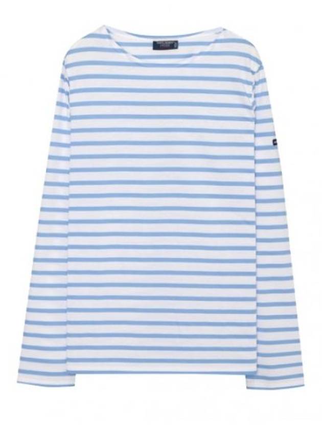 Minquiers Modern Stripe Long Sleeve T-Shirt White Blue - SAINT JAMES - BALAAN 2