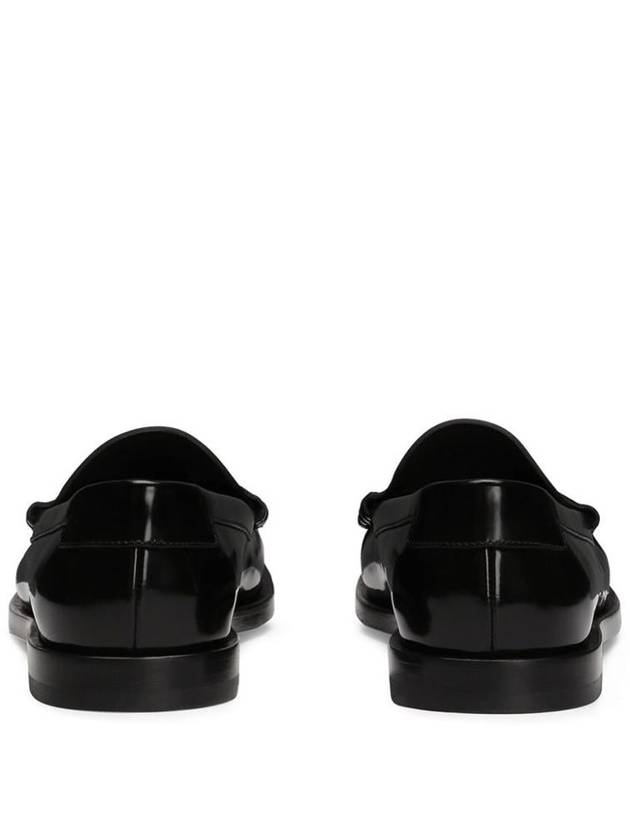 Dolce & Gabbana Glossy Calf Leather Loafers With Logo Plaque - DOLCE&GABBANA - BALAAN 4